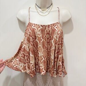 Urban Outfitters Star Snakeskin Print Swing Cami Flared Top Size S